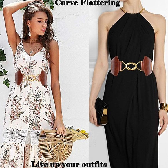 Women\'s Stretchy Wide Belt Dress Belts Vintage main image 5